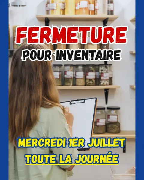Fermeture pour inventaire